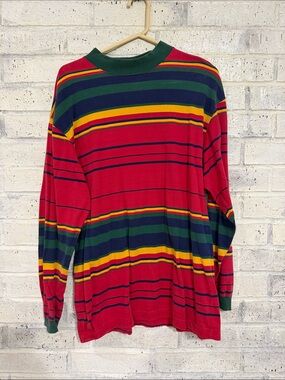 Architect Men's Multicolor Striped Crewneck Sweater - Red, Green, Yellow, Navy